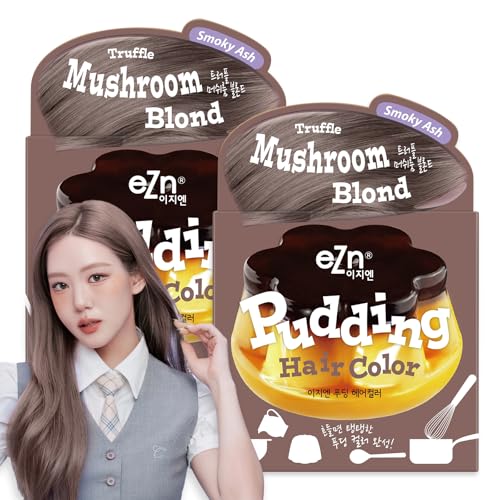 eZn Pudding Hair Dye Ammonia Free Semi-Permanent Self Hair Dye DIY Kit included, Gifts for Women, Teen Gifts, Keratin, Made in Korea Beauty (Mushroom Blond, 2...