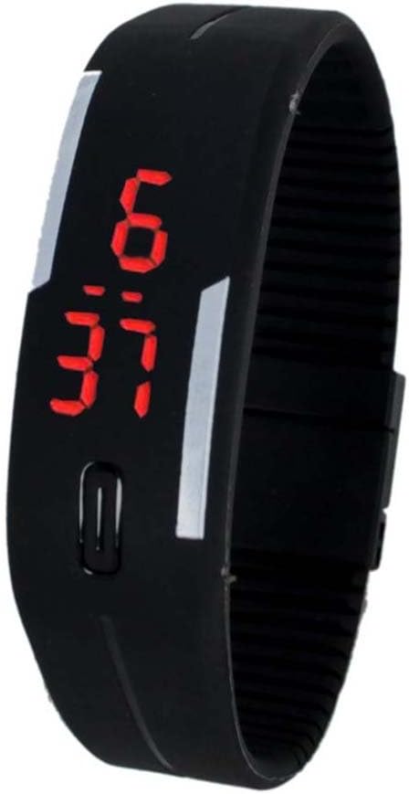 tls TPU Band Red LED Digital Black dial Unisex Watch -(TLS-DIGIBLACKB1G1)