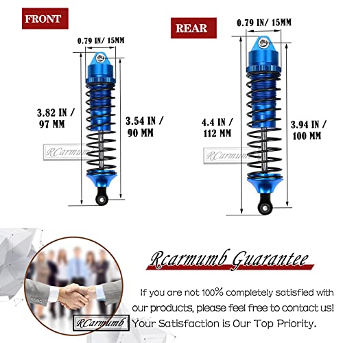 Rcarmumb Rc Upgrades Part For 1/10 Rustler Vxl/Rustler Vxl 2Wd, Stampede Vxl/Stampede Vxl 2Wd,Alloy Front Rear Rc Shocks Absorber,Front Rear Suspension A Arms Hop Ups,Navy Blue #TOP6