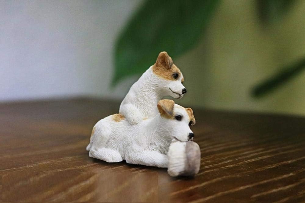 Decorative Collectibles Sculptures for Home Jack Russell Terrier Dog Model Car Decoration Animal Crafts Collection