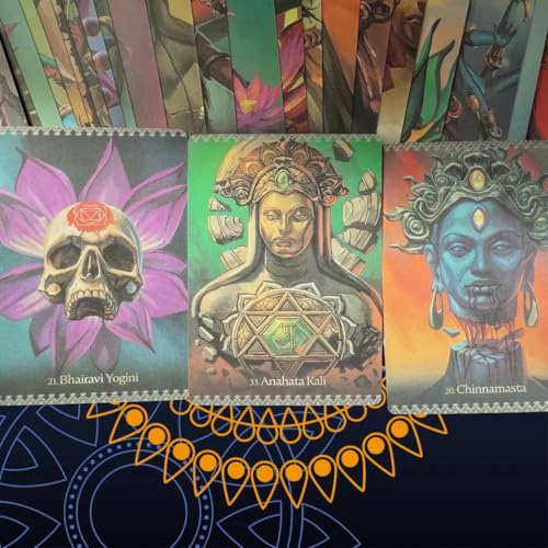Image of 44 Pieces Kali Oracle Tarot Cards Decks Wild Divine Mother Hindu Traditional Standard Tarot Deck Fortune Telling Game Divination Tools for Beginners (Style 26)