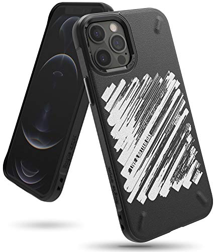 Image of Ringke Onyx Design for iPhone 12 / iPhone 12 Pro Case Back Cover, Rugged Flexible Protection Durable Anti-Slip TPU Heavy Impact Shock Absorbent Back Cover Case - Paint (Black)