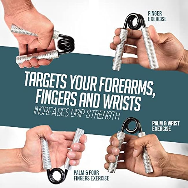 Logest Metal Hand Grip Set, 100LB-350LB 6 Pack 50LB-350LB 7 Pack No Slip Heavy-Duty Grip Strengthener with Gift Box, Great Wrist & Forearm Hand Exerciser, Home Gym, Hand Gripper Grip Strength Trainer