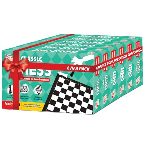 Image of Junior Chess Board Game Set (Pack of 6) | 11 inchx11 inch Foldable Game Board | Birthday Return Gifts for Kids Ages 8 9 10 11 12 | Strategy Game | Gift Set