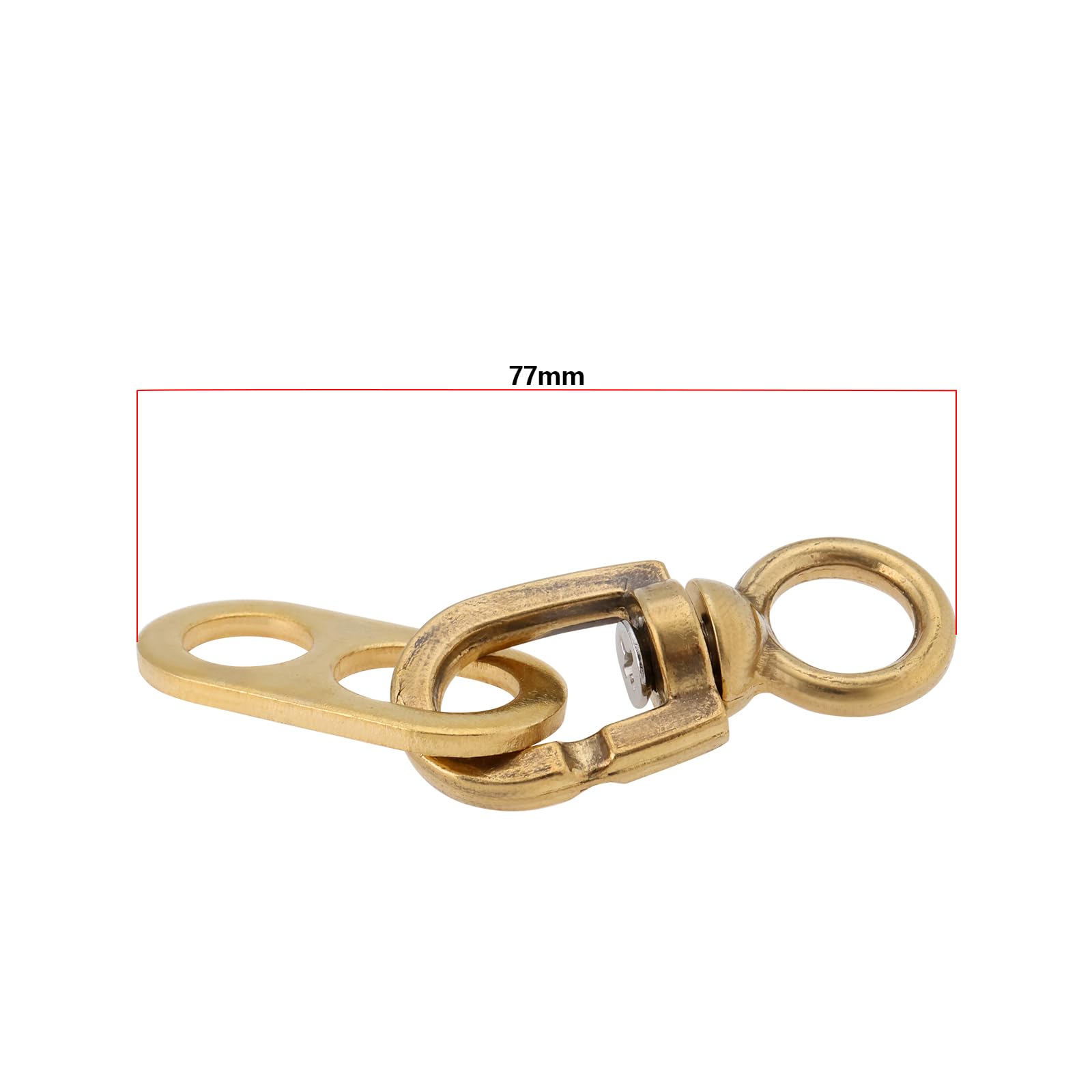 YINETTECH 2 PCs Brass Boate Flagpole Swivels 77mm Flag Pole Accessories for Connecting Flags Flag Pole Mounting Ring Clips Gold - Image 4