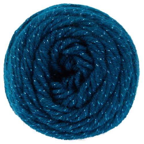 Image of Hobby Lobby Metallic I Love This Yarn, 766 Teal Sparkle | 4 Medium Weight, 252 Yards Per Skein, For Crocheting & Knitting