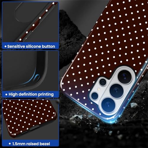 artslion for Samsung Galaxy S26 Ultra Case for Women Girl Men Boy, Shockproof Soft Silicone & Hard PC Shell Protective Case for Samsung Galaxy S26 Ultra - Dark Burgundy Polka Dot by artslion - Used condition - Image 4