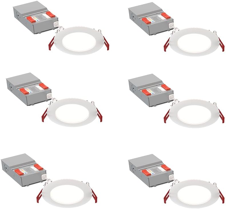 Juno 4-Inch LED Recessed Wafer Downlight (6-pack) with 5-in-1 CCT