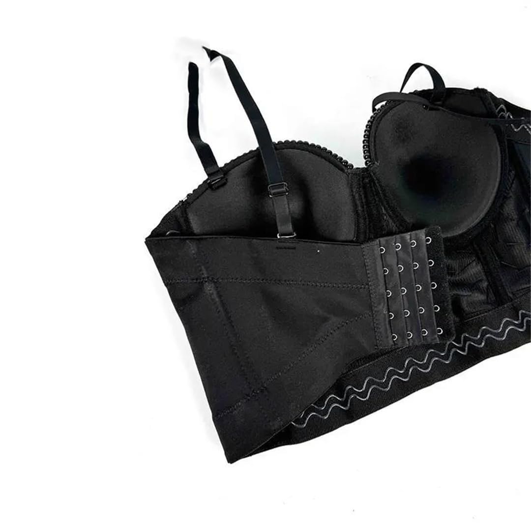 Yeuyyben Top corto da donna con paillettes corsetto senza maniche party club slim fit moda canotta