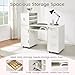 DUDUSHIMAN Manicure Table Nail Desk for Nail tech, 56 Inch Beauty Nail Table w/3 Cabinet+3 Drawers+3 Layers Open Cabinet+1 Open Drawer + 1 Power Outlet for Professional Salon Manicure Workstation