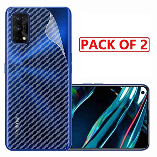Image of Compatible with (Pack of 2) Oppo Realme 7 Pro Back Screen Protective Film Carbon Fiber Skin Transparent Screen Guard Sticker