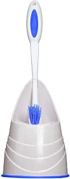 Quickie Toilet Bowl Brush & Holder, White, Toilet Cleaner for Bathroom, Avoids dirt, Comfort Grip, Deep Clean