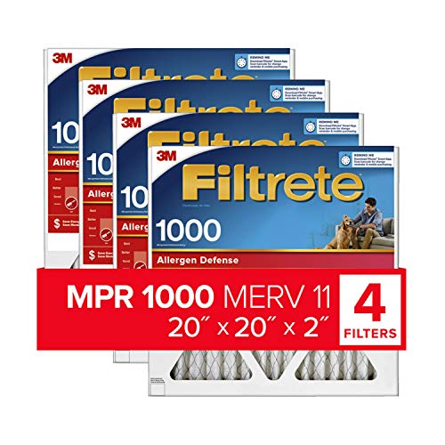Filtrete 20x20x2 AC Furnace Air Filter, MPR 100, Micro Allergen Defense, 4 Pack (exact dimensions 19.5 x 19.5 x 1.75)