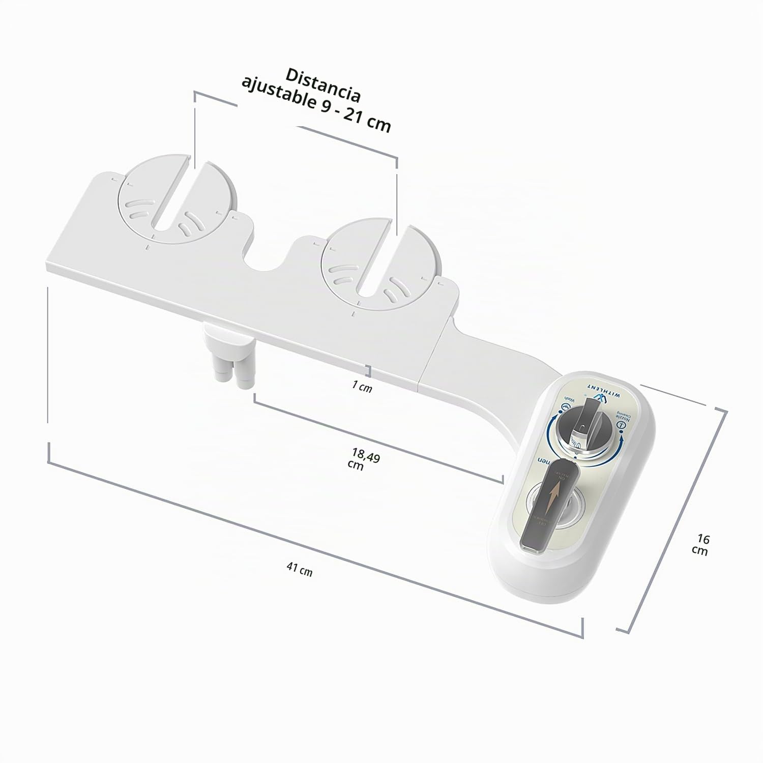 Bidet para WC izquierdo – Retráctil autolimpiable bidé no eléctrico con, boquilla doble bidé, accesorio de limpieza delantera y trasera, accesorio de inodoro (Manguera de 1 metro)