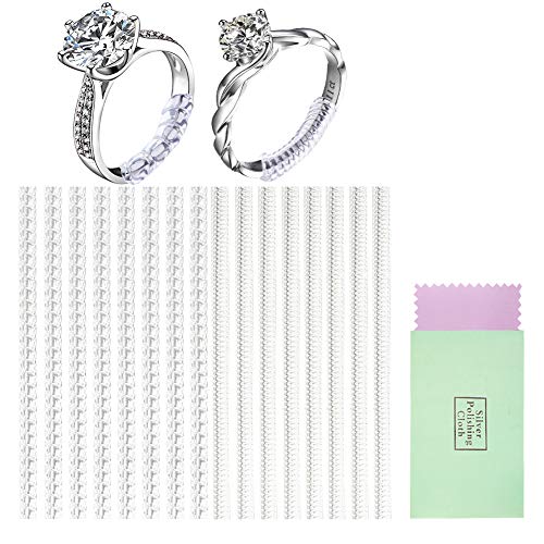 Vitasemcepli  Juego de 16 Anillos Suaves de tamaño Ajustable, envuélvelos en los Anillos para ajustarlos y adaptarlos a Anillos más o Menos Anchos, 3,5 mm/5 mm, Incluye paño para pulir Stile-A