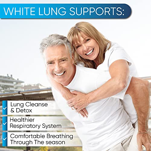 White Lung by NutraPro - Lung Cleanse And Detox.Support Lung Health. Supports Respiratory Health. 60 Capsule - Made in GMP Certified Facility.