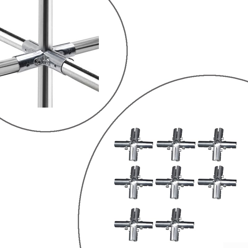 Connecteur Tuyau 4 Voies 25mm Acier Galvanisé Anti-Rouille(25mm 8pcs)