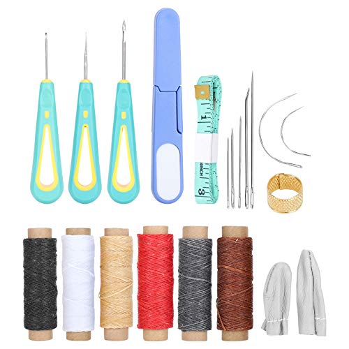 Kit de herramientas de artesanía de cuero Xolsurg Kit de costura Agujas de costura Suministros de bricolaje de bricolaje para artesanías de costura de cuero