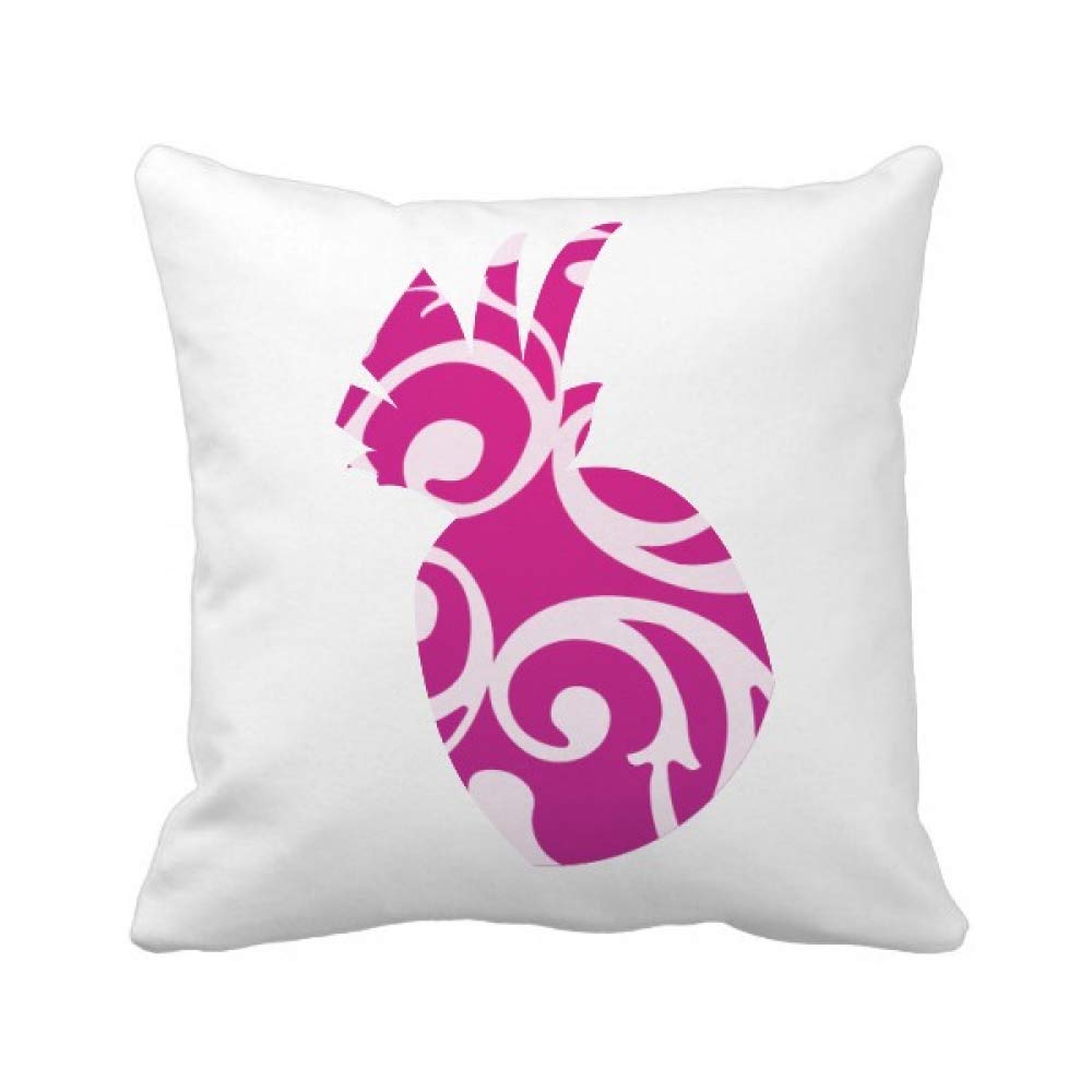 Housse de coussin carrée œuf de Pâques violette et motif ananas 45x45 cm