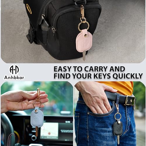 Image of Leather Keys Sleeve for Broken Car Key Loop Replacement - Cute Keychain Cover - Protector, Holder for Men & Women