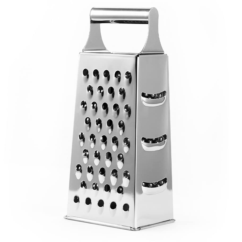 ArinkO Grattugia Multiuso in Acciaio Inox Design 4 Lati per Cucina - Frutta, Verdura, Formaggi - Dim. compatte (8,2x5,8x24 cm)