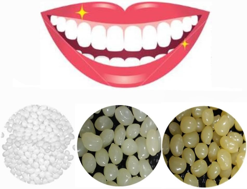 3 Colors Temporarily Moldable Denture Repair Replacement Heat Fitting Beads Kit for Teeth Instantly, Confidently Smile Teeth