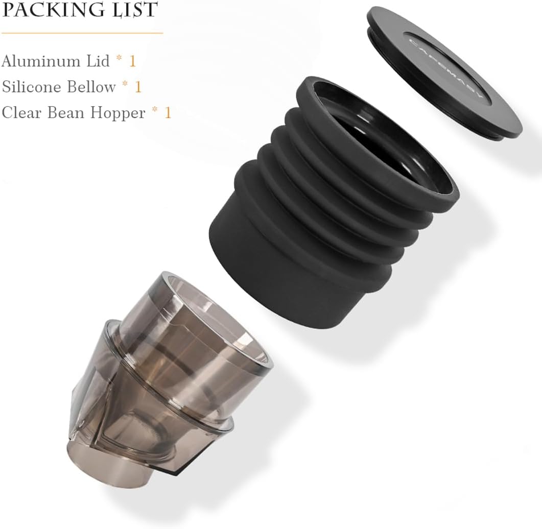 Single Dose Hopper Compatible with Eureka Mignon Espresso Coffee Grinder Silicone Bellow for Blow Out Residual Coffee Grounds (Inclined Hopper)