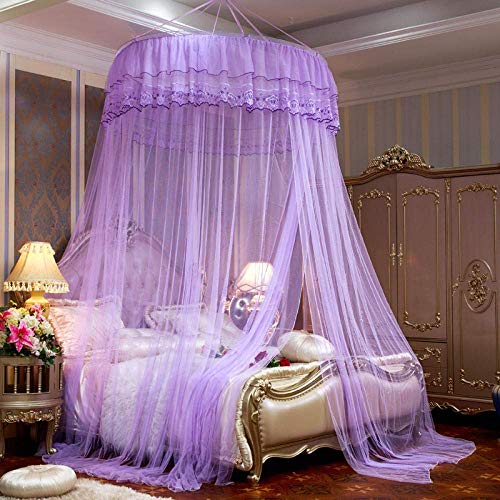 Moustiquaire lit baldaquin violette Hittain pour lits superposés 1,2m à 2m