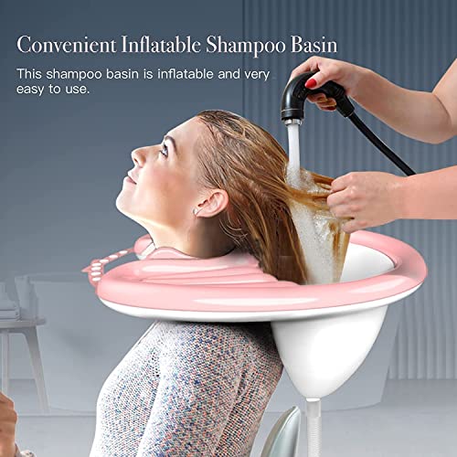 Image of Marrone Polyvinyl Chloride Portable Hair Shampoo Matt Basin, Foldable Mobile Shampoo Bowl Hair Washing Sink Rinse Tray,Wash Bowl Household for Pregnant, Elderly