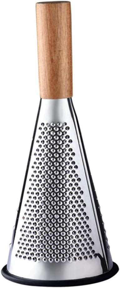Efficient Stainless Steels Grater Cone Shaped Cheese Shaver with Wood Handle