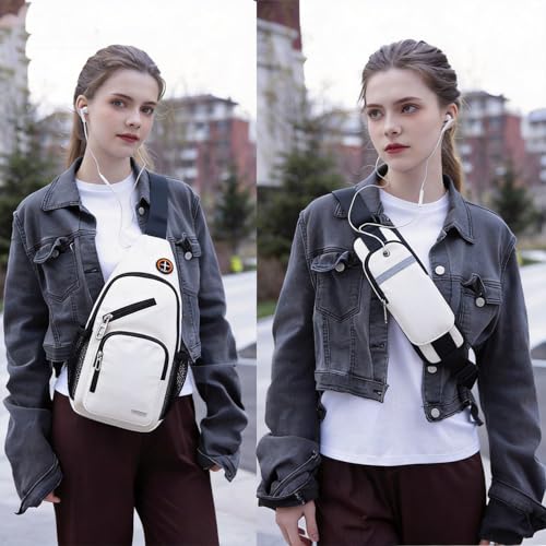 Image of JENAGREEN Waterproof Sling Backpack Crossbody Sling Bag for Women Men, Multipurpose Travel Hiking Adjustable Chest Bag Casual Daypack