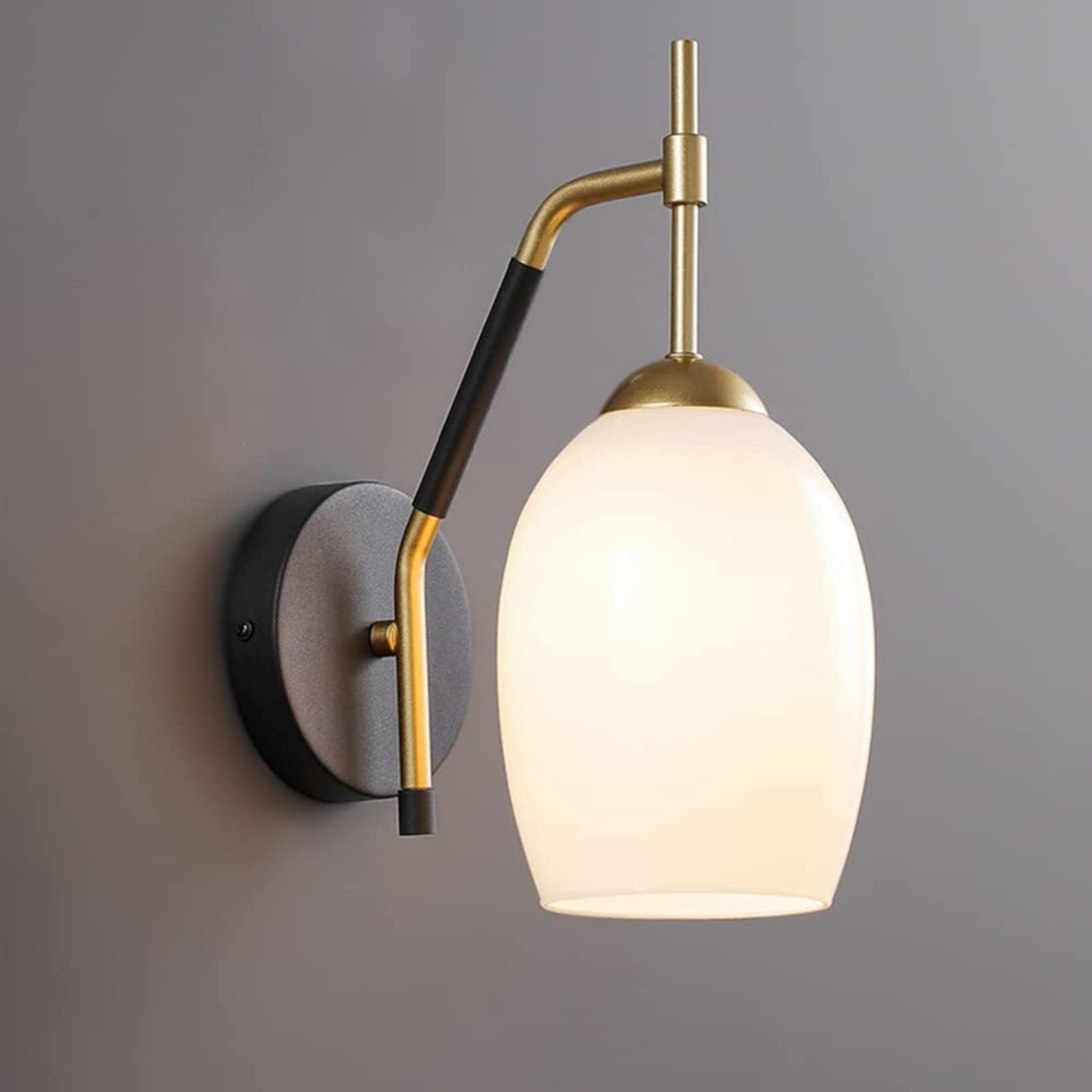 Aplique de pared de vidrio retro E14 y metal moderno para el dormitorio 3