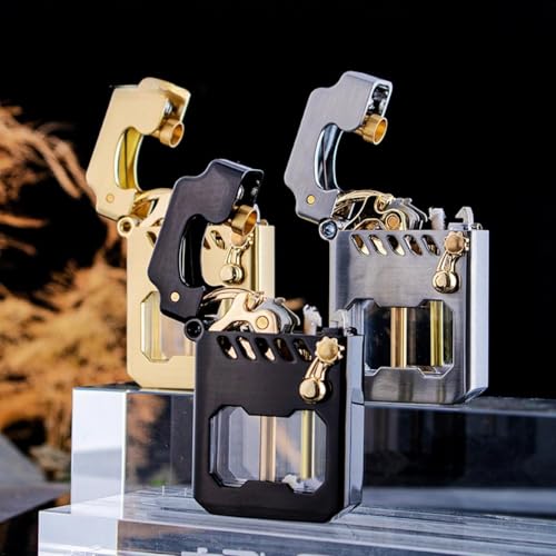 Mechero Retro Metal Rocker Reutilizable Gris miniatura 6