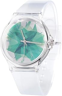 1 pç relógio bonito relógio de pulso digital relógio de pulso adolescente relógio infantil relógio infantil pulseira de couro relógio de pulso quartzo relógio de pulso chique relógio elegante relógio de pulso transparente jovem, Transparente., 24.5X4CM, Centímetros