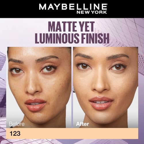Image of Maybelline New York Super Stay Lumi Matte Liquid Foundation, 123 (Pack of 2)