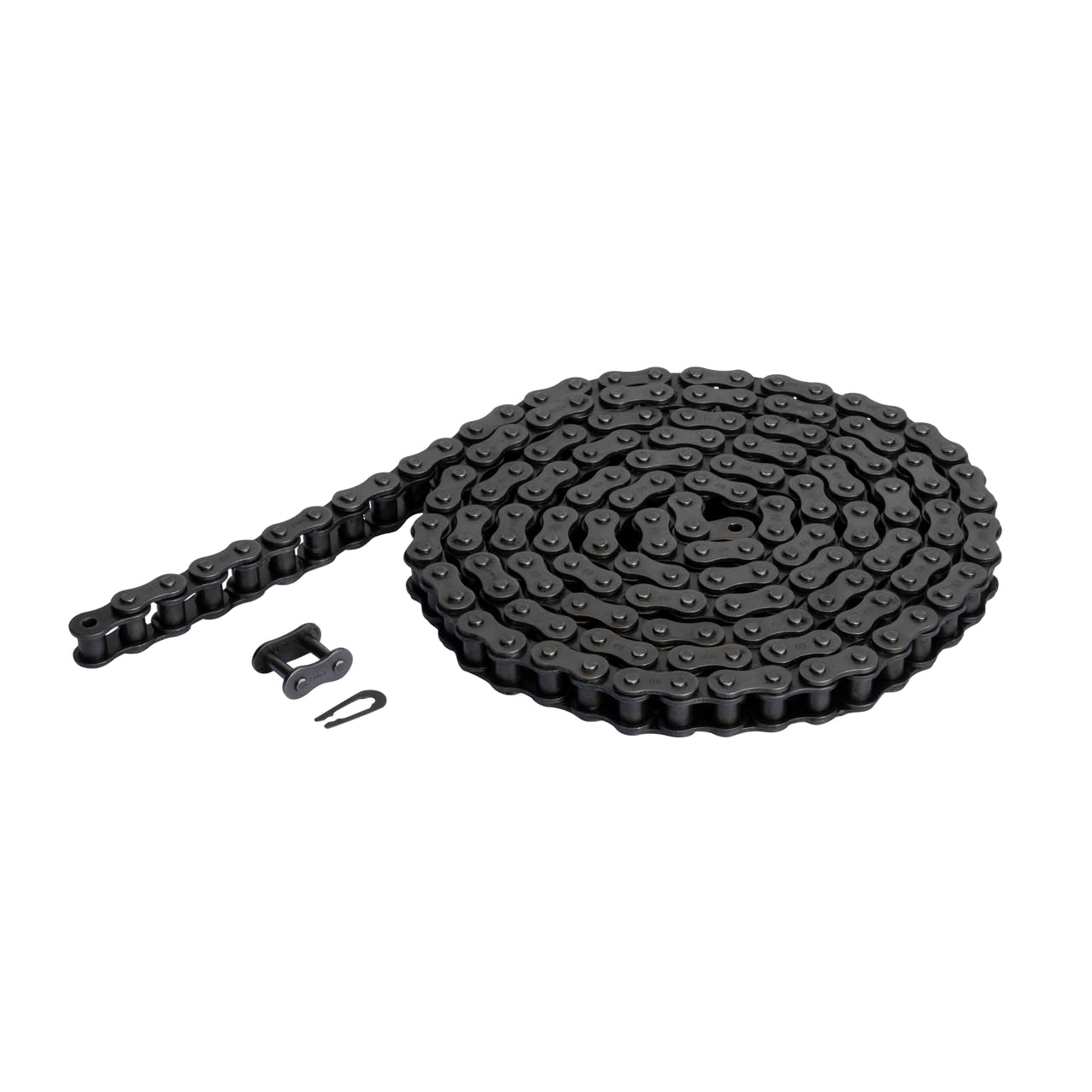 SKF #80-1 Simplex Rivited Roller Chain - 1 in Pitch - ANSI - 10 Feet - Heated Carbon Steel + Extra Connecting Link