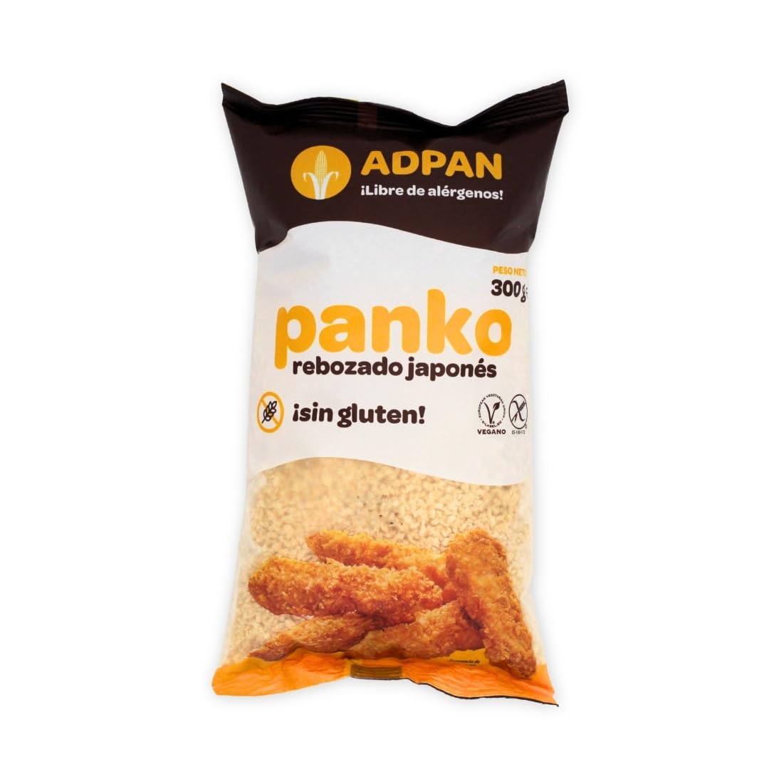 ADPAN Panko Sin Gluten Pack 3 x 300g Rebozado Crujiente Pan rallado Japonés Apto para celiacos