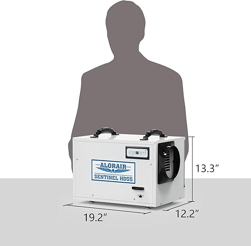 Miniatura 8 de ALORAIR Deshumidificador comercial de 120 pintas para espacios de arrastre y sótanos con manguera de drenaje, deshumidificadores compactos para