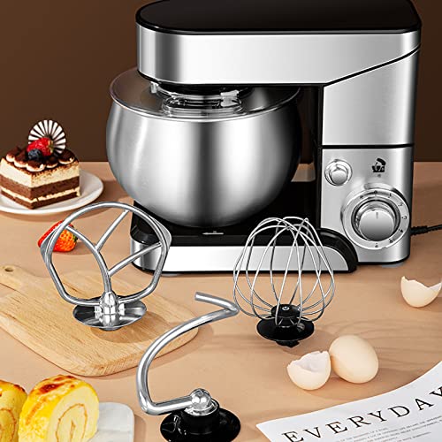 PanHuiWen Stand Mixer,tilt-head, 5qt 1200w, 6-speed Tilt-head Food Dough Mixer, Stainless Steel Bowl, With Dough Hook, Mixer Beater, Wire Whisk, Splash Guard - Image 7