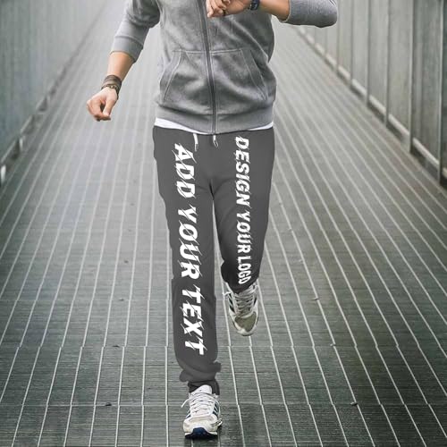Custom Sweatpants for Men Bulk Custom Fashion Pants Add Text Logo Picture Personalized Funny Sweatpants for Dad Son4