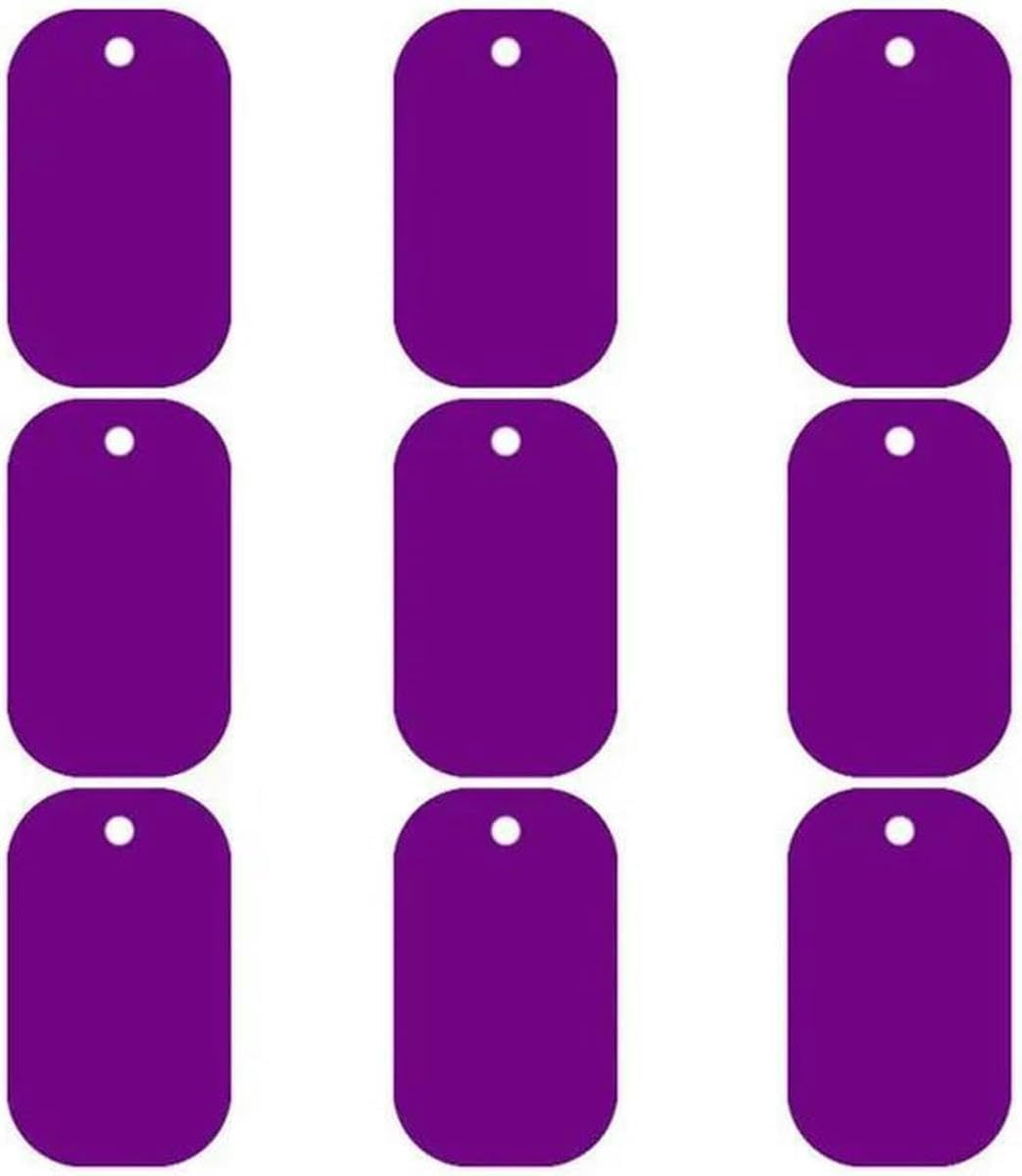 100 Stück Blanko-Hundemarke, Namensschild, Haustier-ID-Marke, Aluminium, Katzen-/Hundename, Telefonnummer, Anhänger, Farbe, Blanko-Hundemarke, personalisierte Hundemarke, lila, 50 x 30 mm