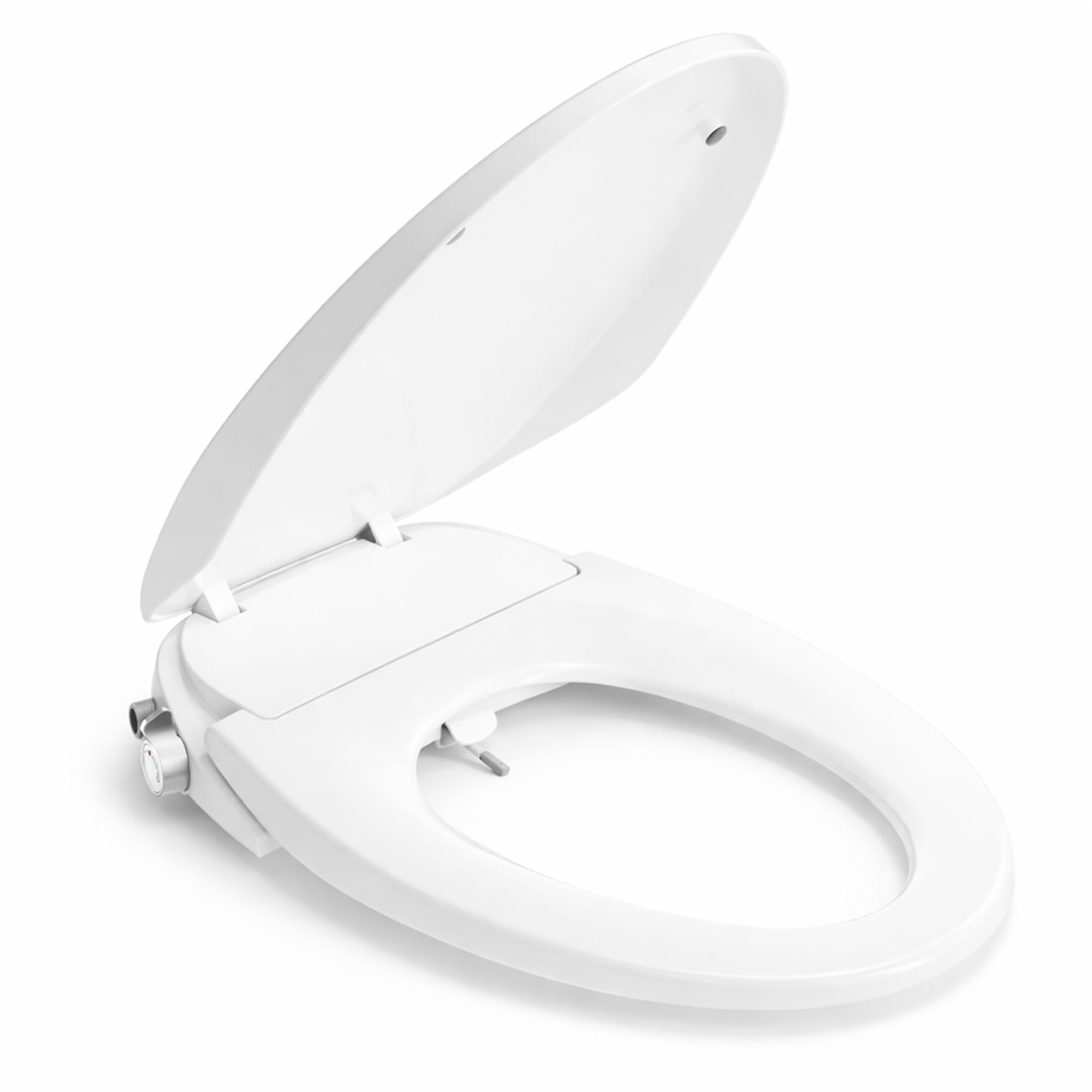 BRAVAT® Non-Electric Bidet Toilet Seat Elongated, Adjustable Water Pressure, Self-Cleaning Dual Nozzles, Easy 15-Min Installation, Ambient Water &