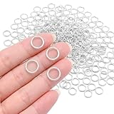 XETHI 200 Piezas Anillas Abiertas 1x10mm Plata | Anillas de Salto Resistentes al Deslustre para Fabricación de Joyas DIY y Reparación | Anillas para Pulseras Collares Manualidades