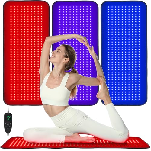 NOORUZ Red Light Therapy Mat for Body 38 x 16 Red Light Therapy Pad with 380 LEDs 3-in-1 460nm 660nm 850nm Red Light Therapy with Timer for Back Belly Knee Joints Muscle Relaxation