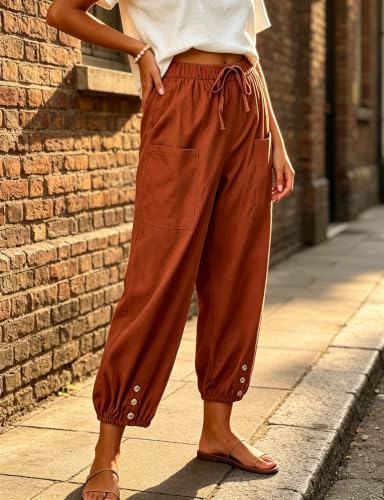 Image of Bozanly Women Casual Harem Pant Boho Loose Yoga Capris Trousers 2026