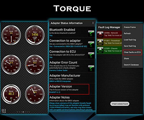 LJPXHHU ELM327 OBD2 Bluetooth Scanner Code Reader Reset for Android Windows, Auto Car Diagnostic Scan Tool Vehicle OBDII