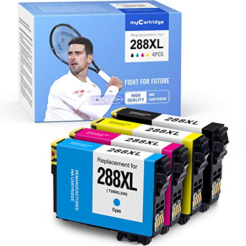 myCartridge Remanufactured Ink Cartridge Replacement for Epson 288XL 288 XL (4-Pack) Work On Expression Home XP-430 Xp-330 Xp-434 Xp-440 XP-446 Xp-340 Printer