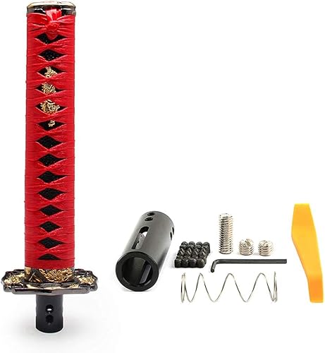 Miniatura 10 de Katana - Pomo de palanca de cambios automática para bloqueo y botón de transmisión automática, espada samurái, palanca de cambios individual color