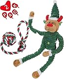 Christmas Dog Toys2 Pack, Holiday Dog Toys for Aggressive Chewers Dog Rope Toys for Small Medium...