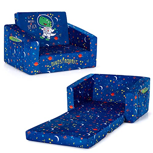 Costzon Kids Sofa, 2 in 1 Flip Open Couch w/Sturdy ...